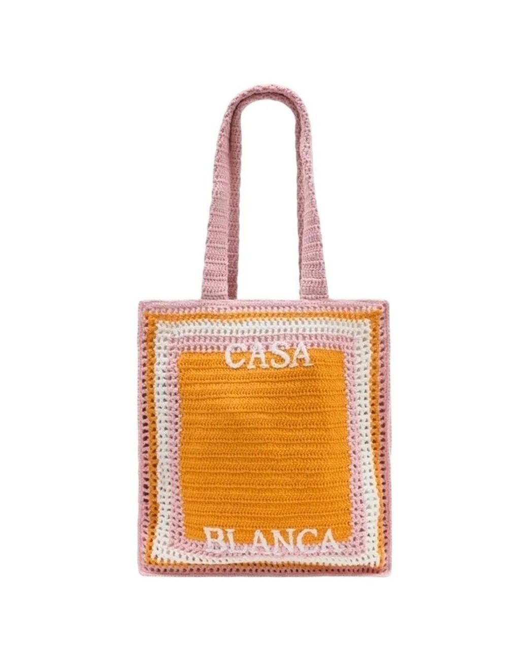 Casablanca Orange Logo-Embroidered Shoulder Bag for men