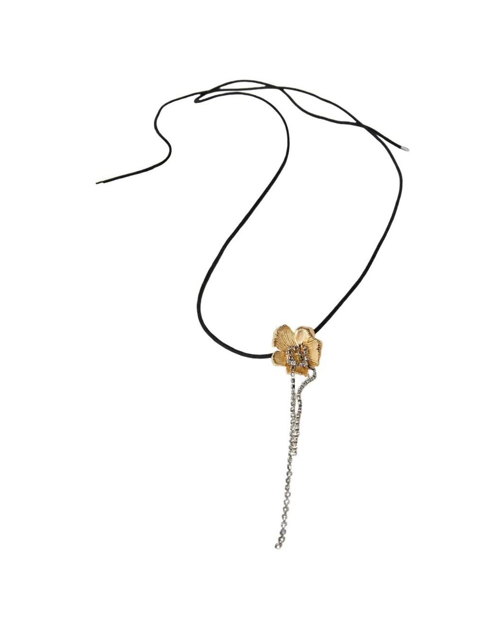 Maje Black Flower Necklace