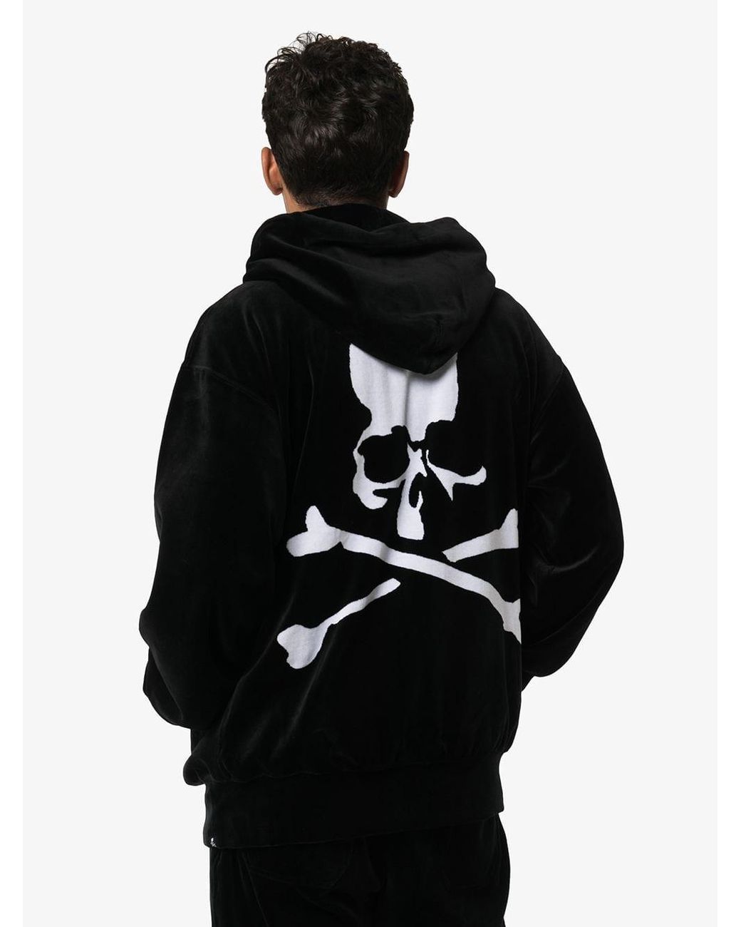 Mastermind Japan Skull Print Velvet Hoodie in Black for Men | Lyst