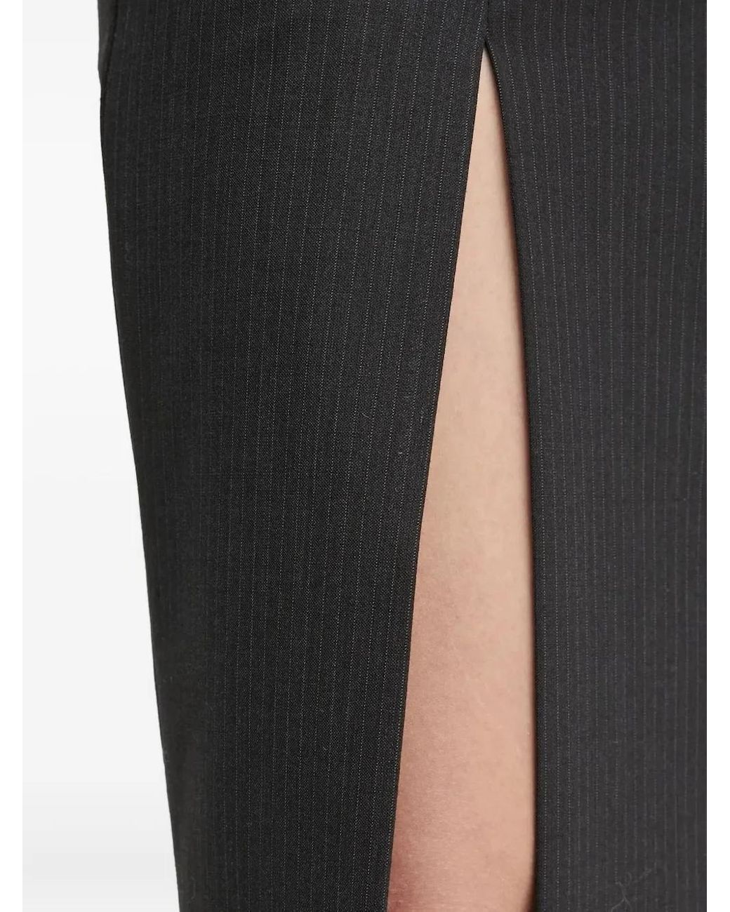 Herskind Black Pinstripe Split Skirt