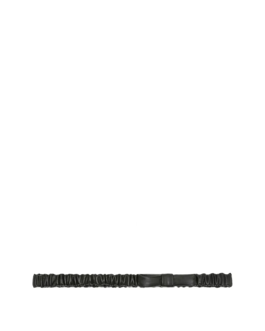 Dorothee Schumacher White Feminine Edge Bow-Detail Ruched Belt