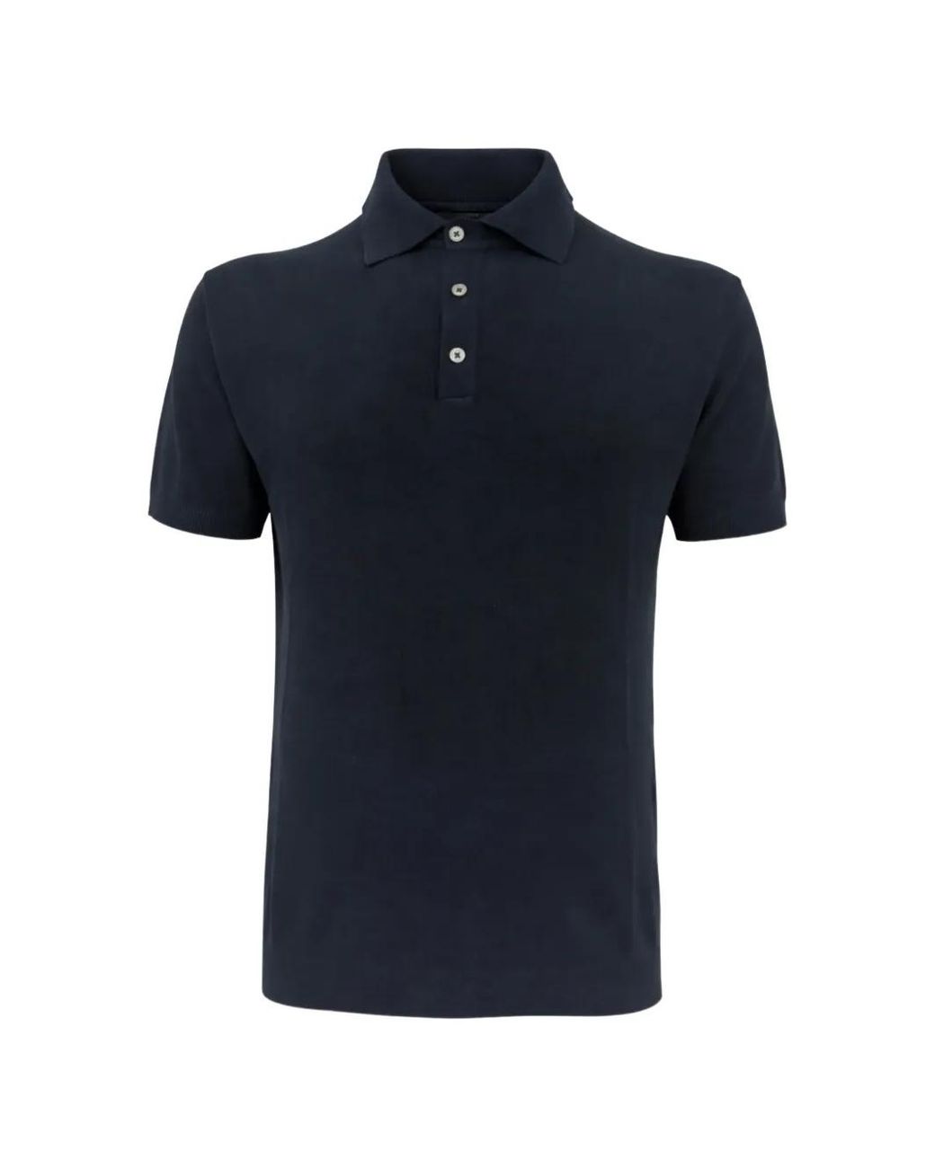 Franzese Collection Blue Gossip Ribbed-Trim Polo Shirt for men