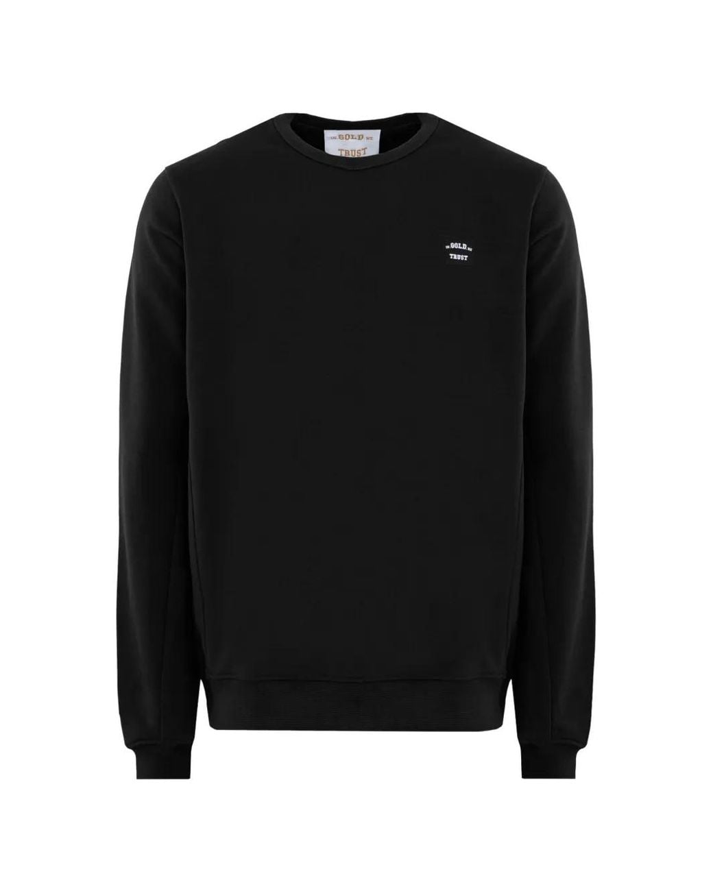 In Gold We Trust Black Logo-Patch Sweater for men