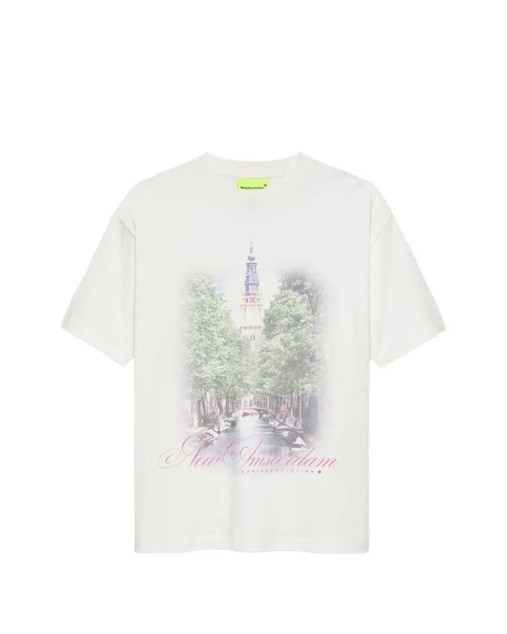 New Amsterdam White Graphic-Print Short-Sleeve T-Shirt