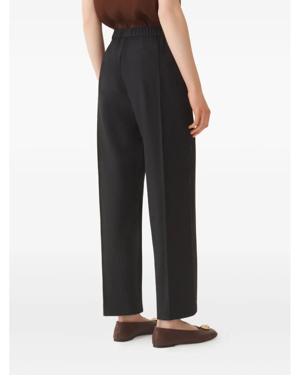 Fabiana Filippi Black Elasticated-Waistband Trousers