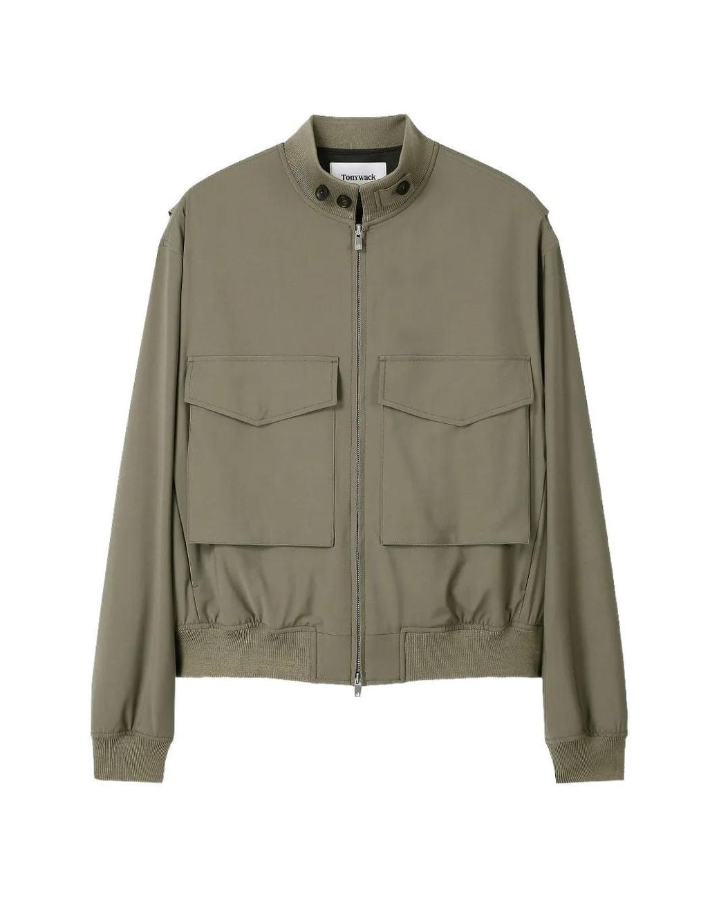 TONYWACK Green Zip-Up Flap-Pocket Jacket for men