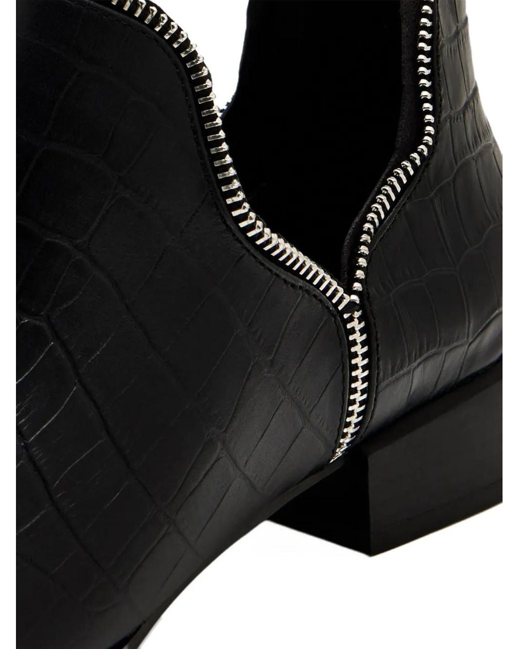 Senso Black Crocodile-Effect Boots