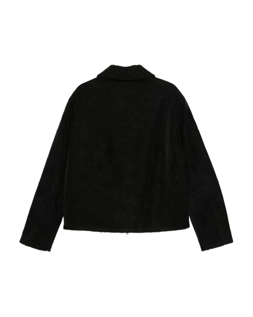 Represent Black Shearling-Collar Zip-Up Jacket for men