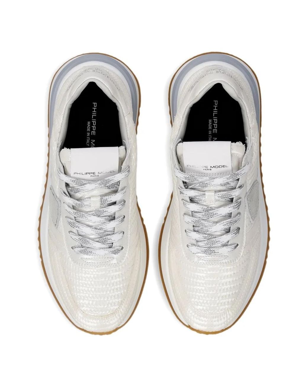 Sneakers Con Design A Inserti di Philippe Model in White
