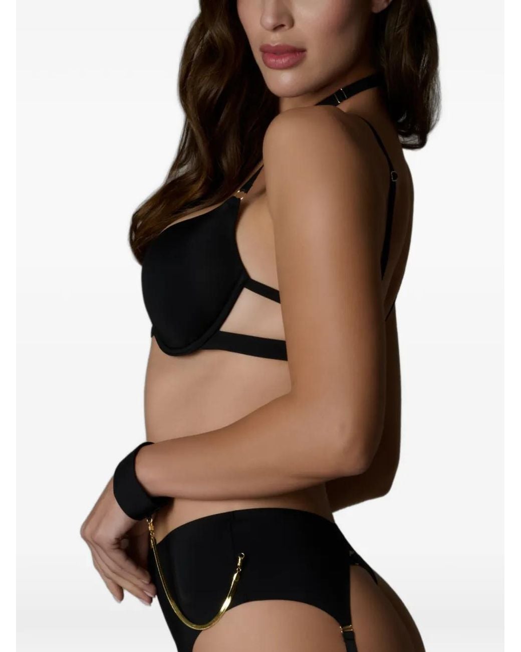 Maison Close Black Chain-Cuffs Suspender Belt