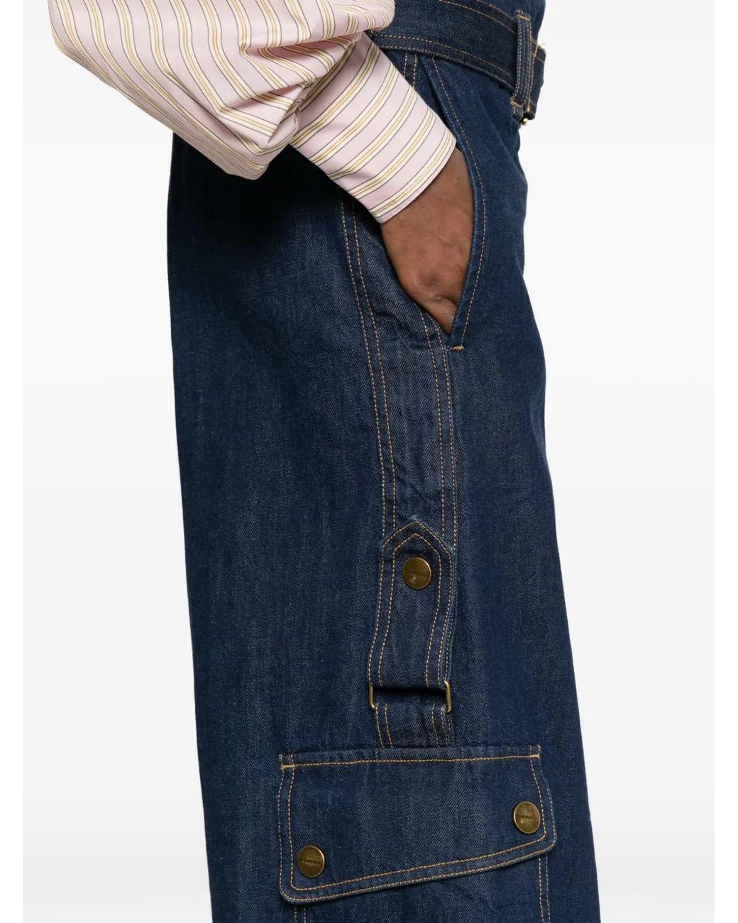 Zimmermann Blue Denim Cargo Jeans