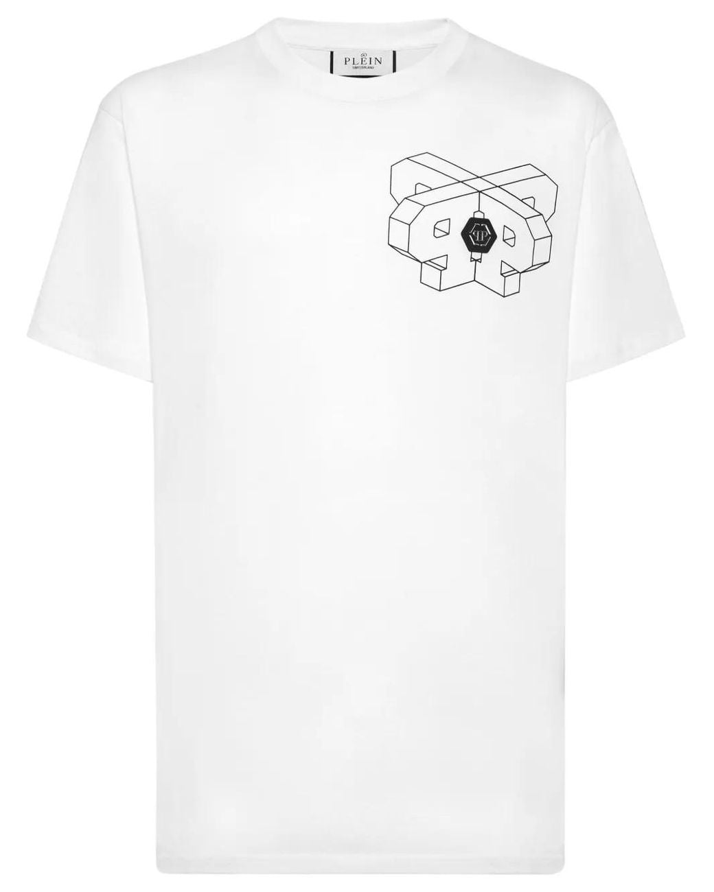 Philipp Plein White Wire Frame Cotton T-Shirt for men