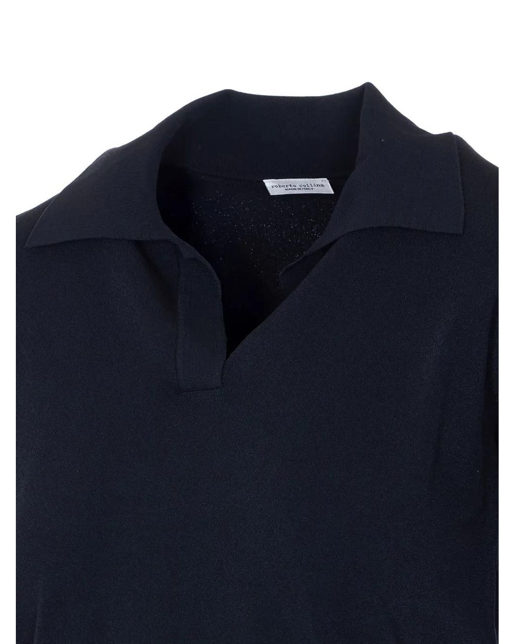 Roberto Collina Blue V-Neck Short-Sleeve T-Shirt