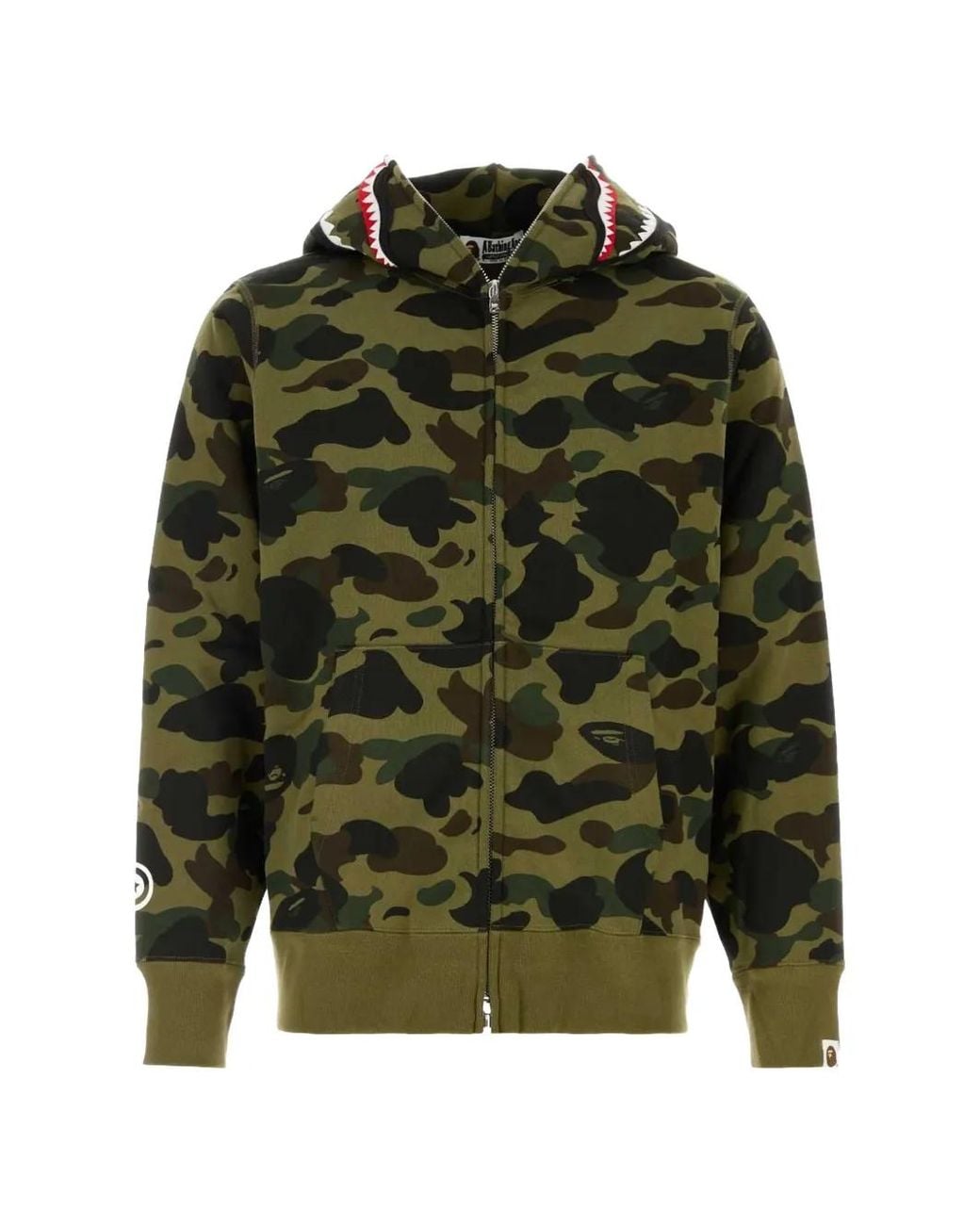 A Bathing Ape Green Camo Shark Hoodie for men