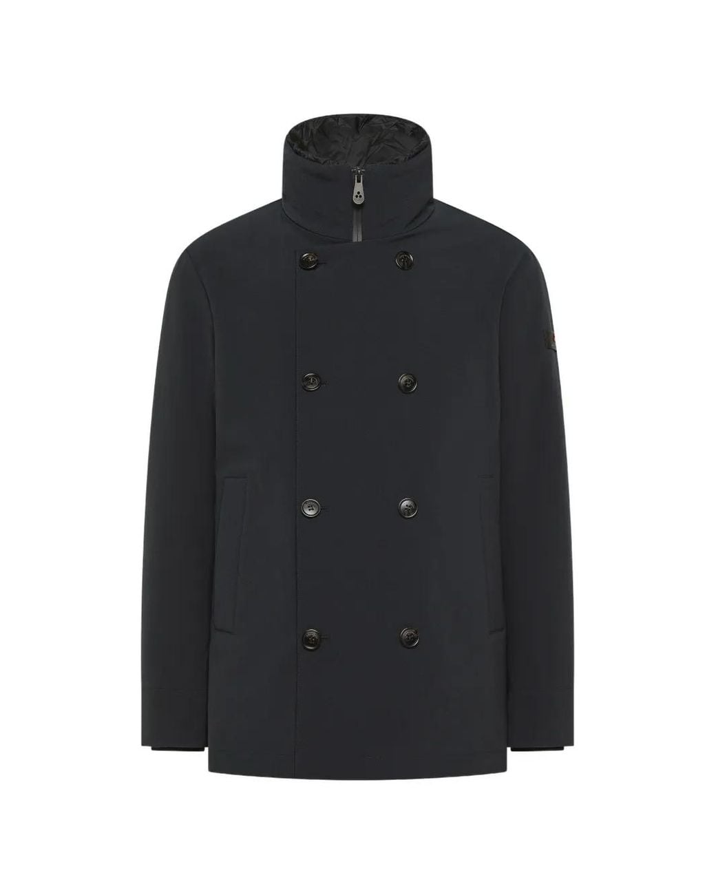Peuterey Blue Double-Breasted Down-Feather Coat for men
