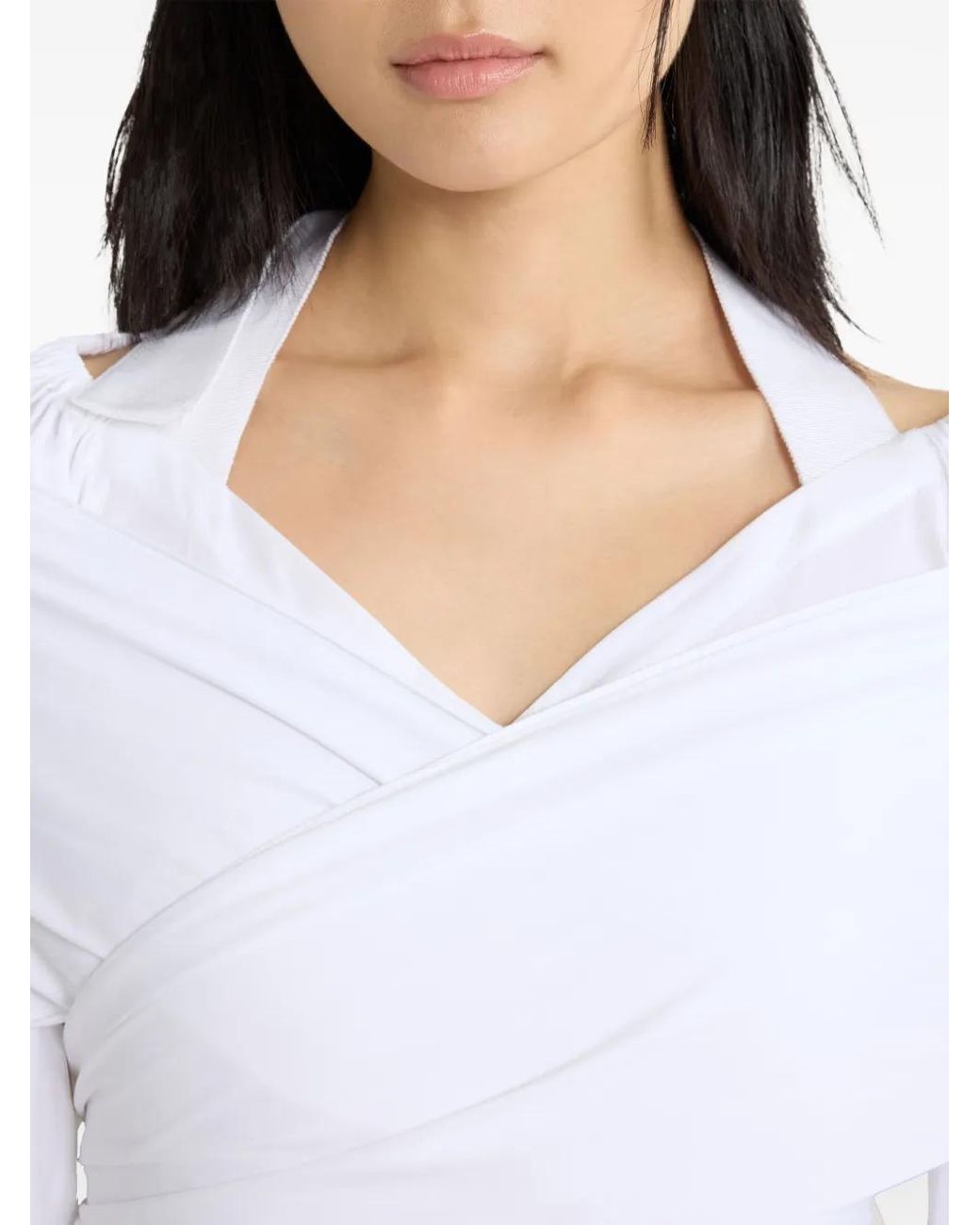 Patou White Draped Blouse Clothing