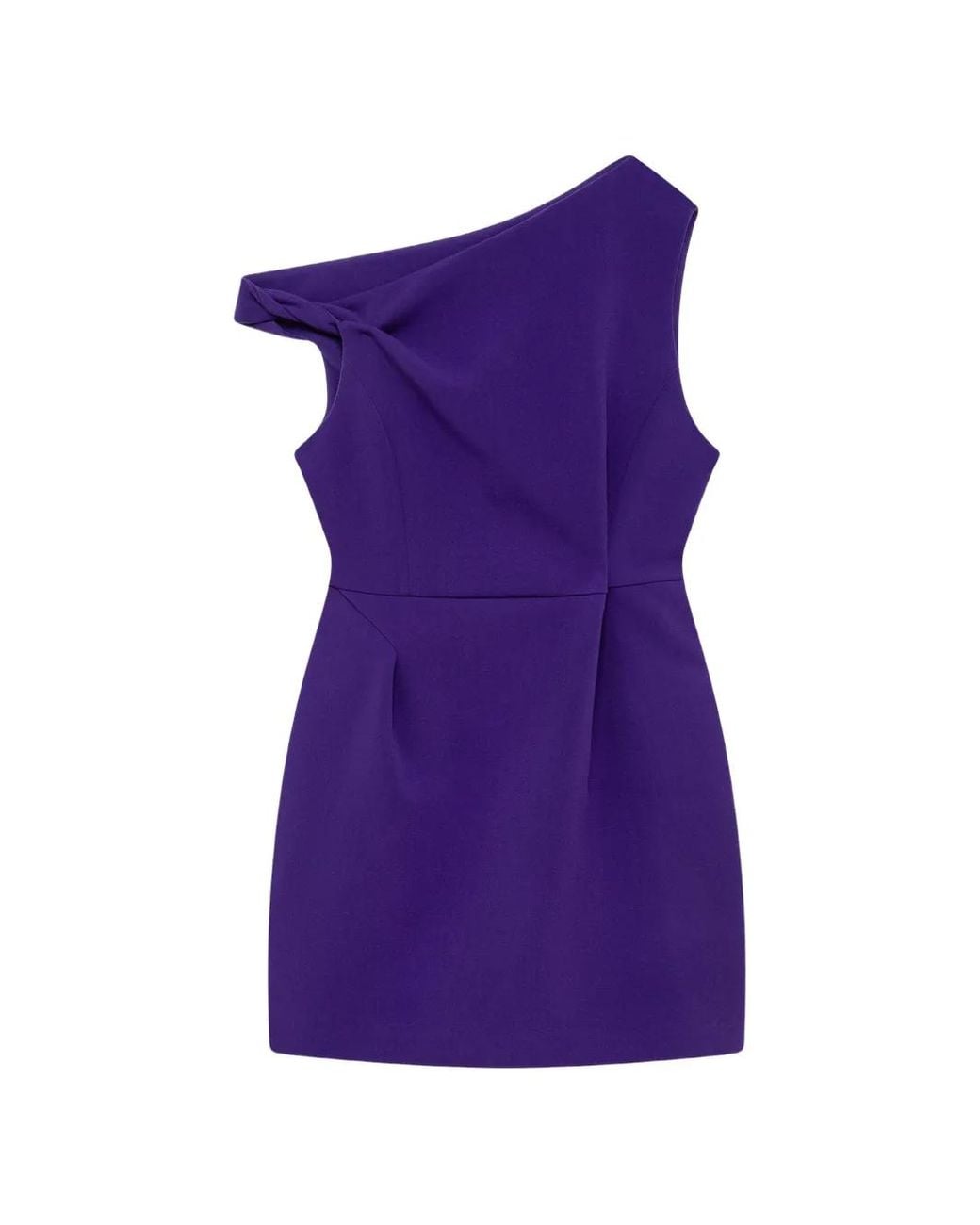 MSGM Purple One-Shoulder Mini Dress