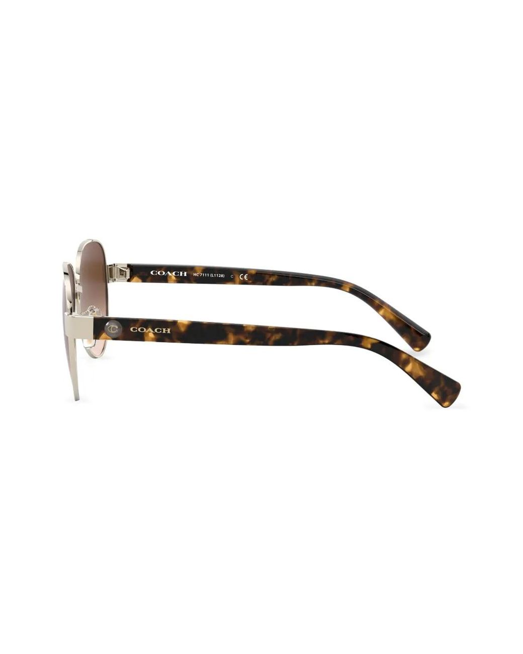 COACH Brown Tortoiseshell Pilot-Frame Sunglasses