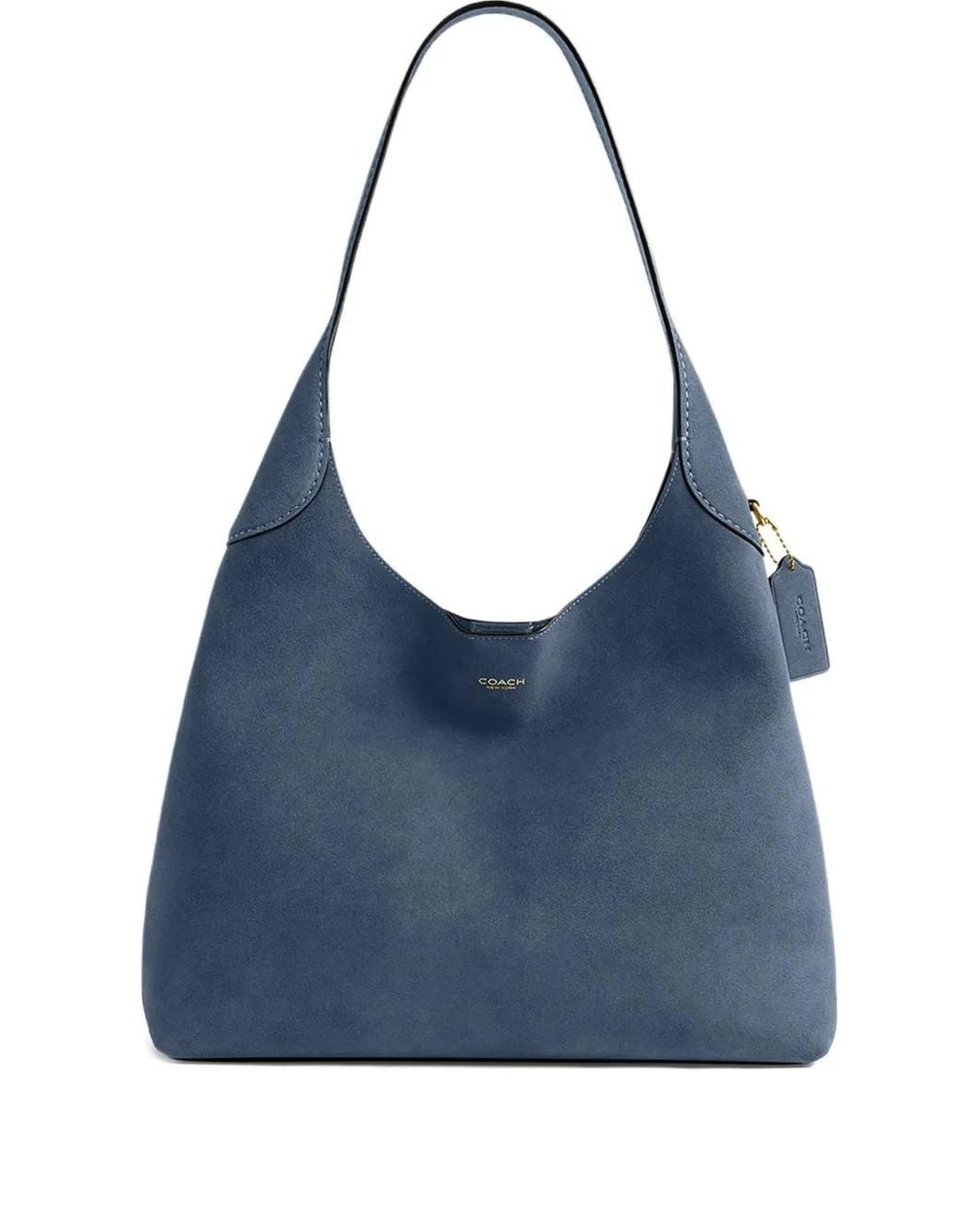 COACH Suede Tote Bag in Blue | Lyst
