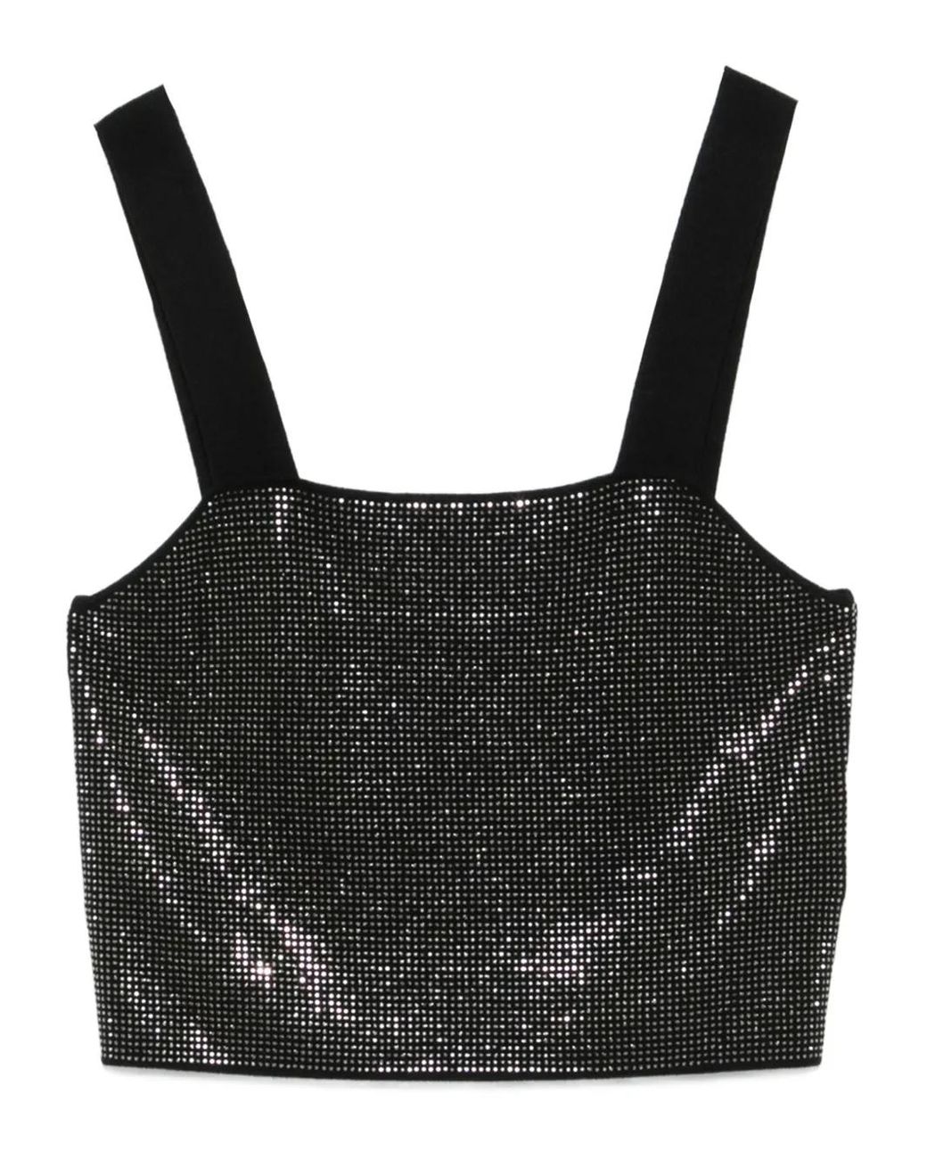 Maje Black Rhinestone-Embellished Top