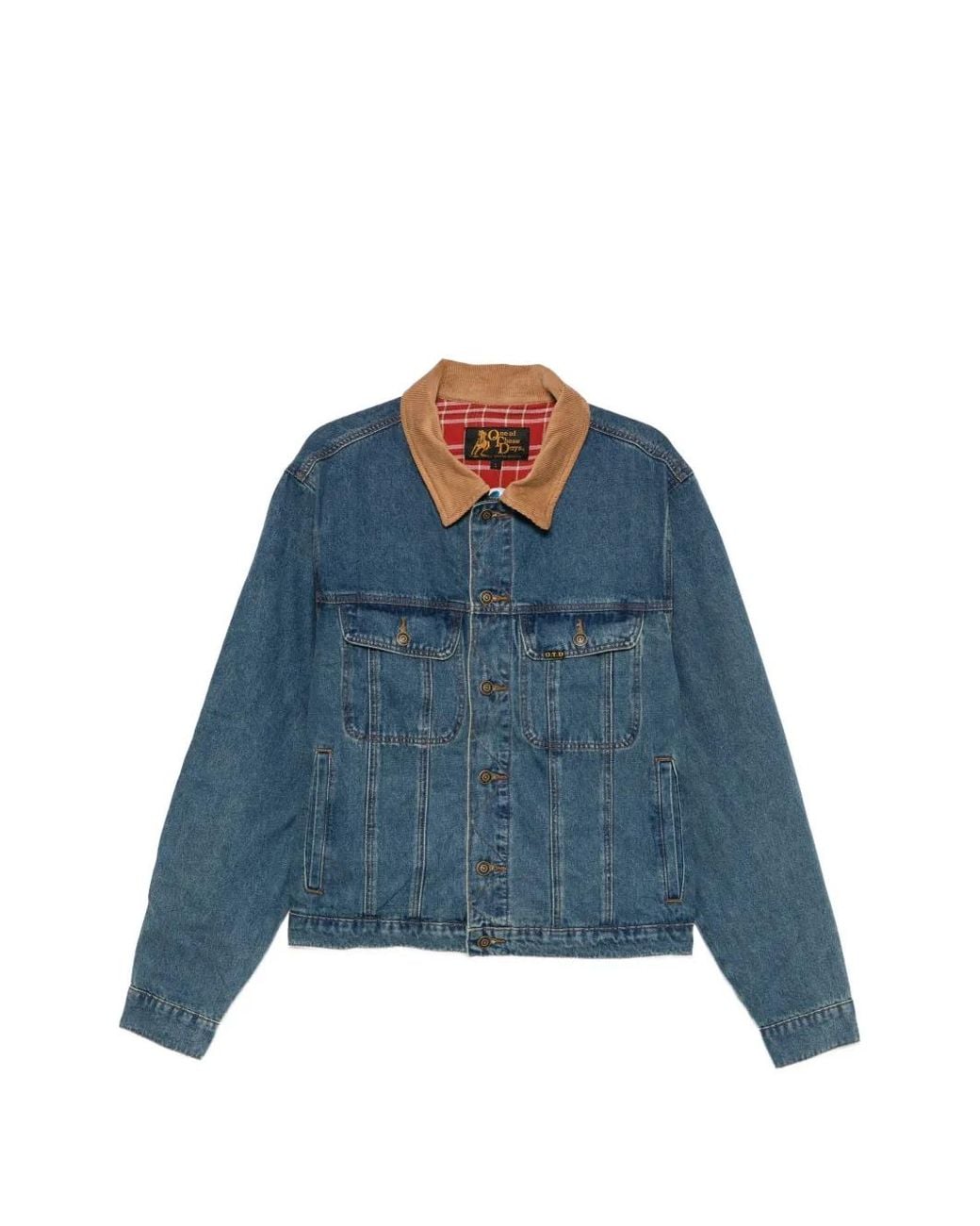 One Of These Days Blue Veste En Jean À Col Côtelé for men