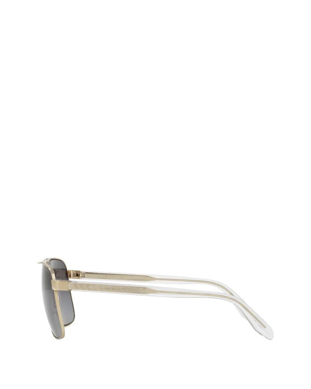 Versace Gray Medusa Greca Square-Frame Sunglasses for men