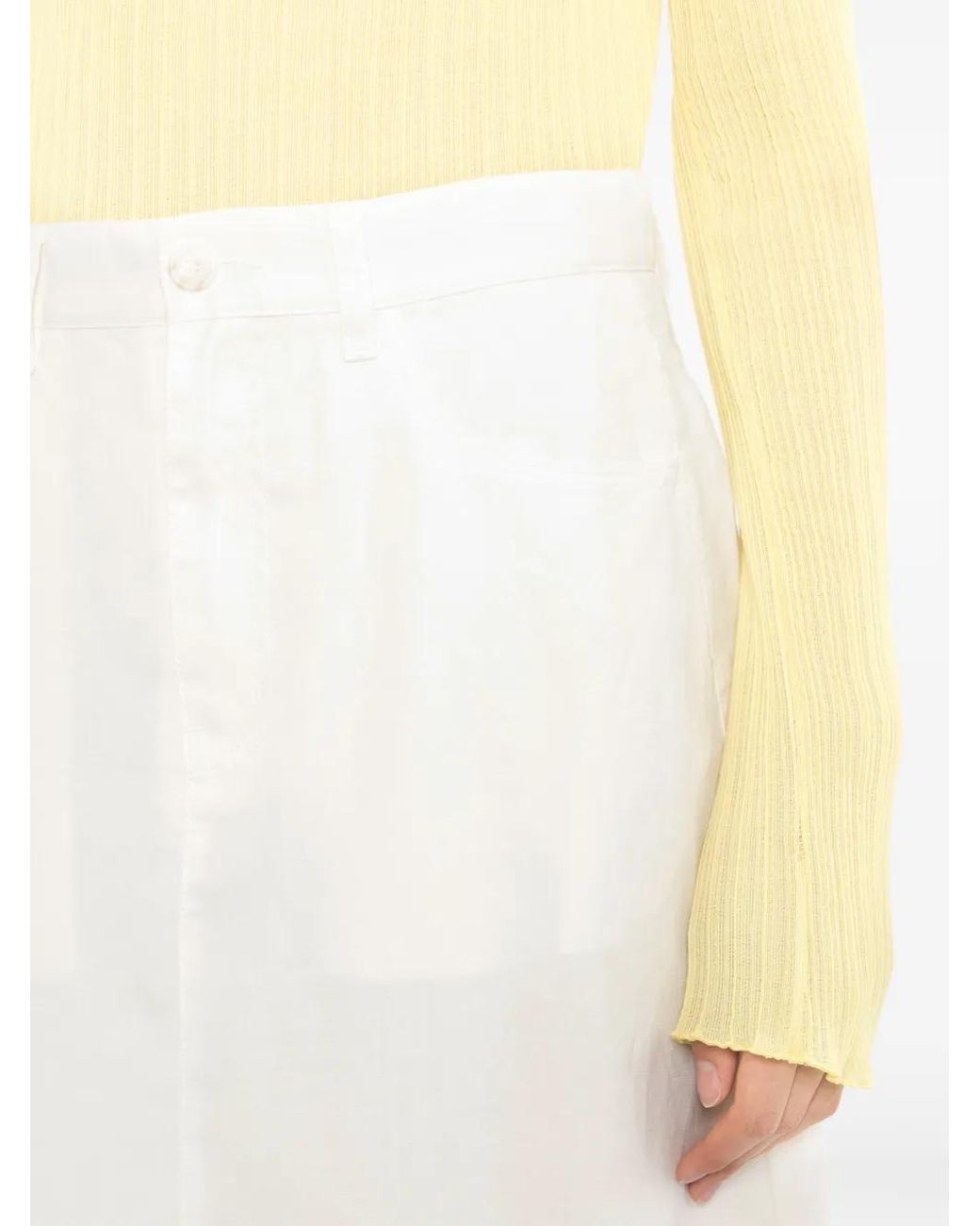 JNBY White A-Line Ramie Skirt