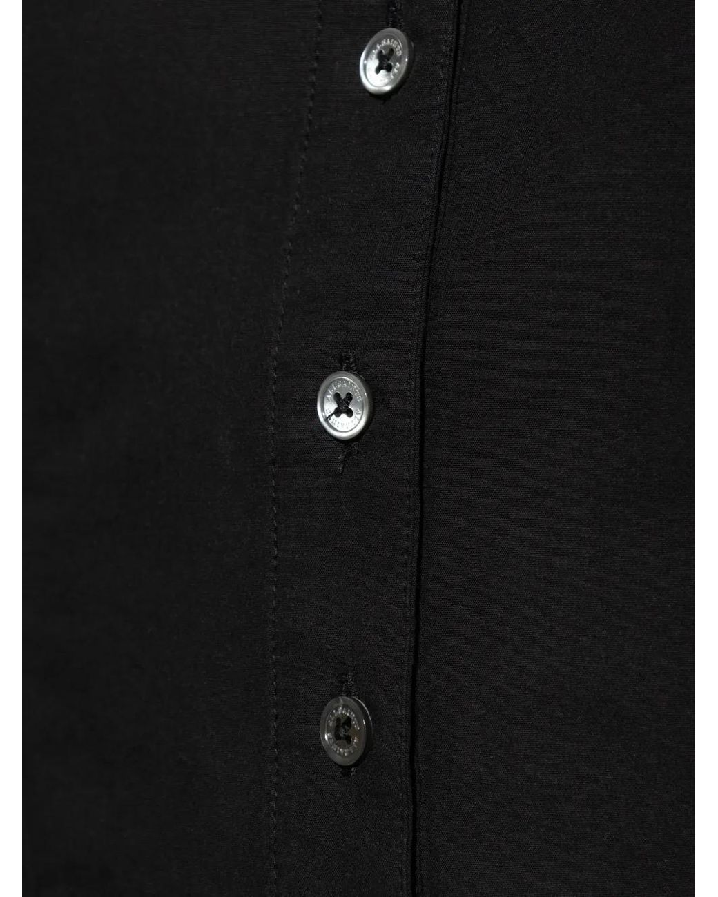 AllSaints Black Maud Button-Fastening Puff-Sleeve Top