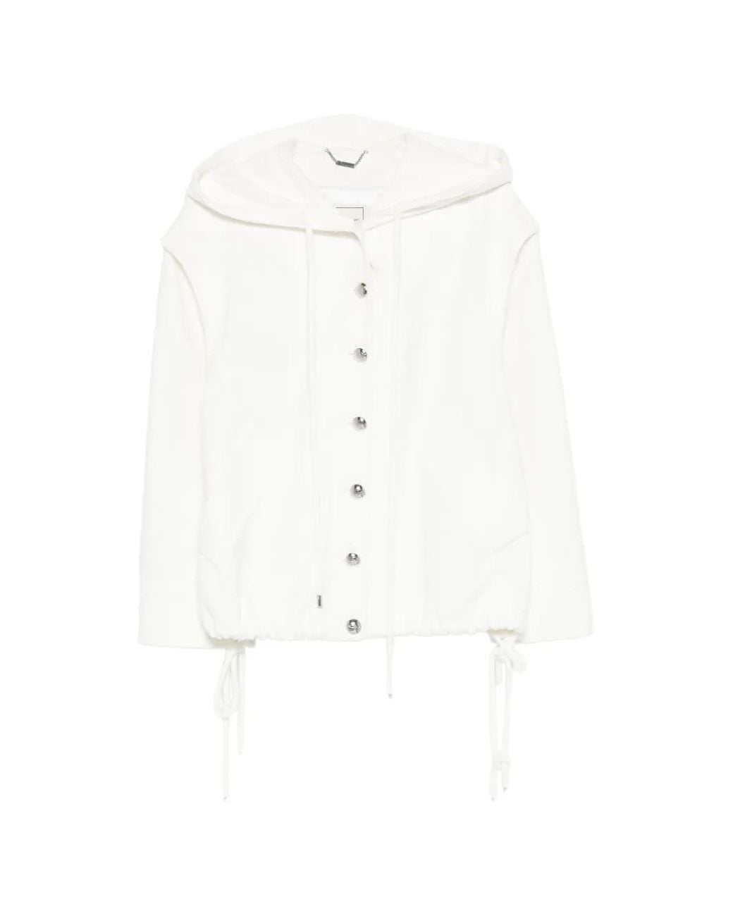 Blumarine White Hooded Bouclé Jacket