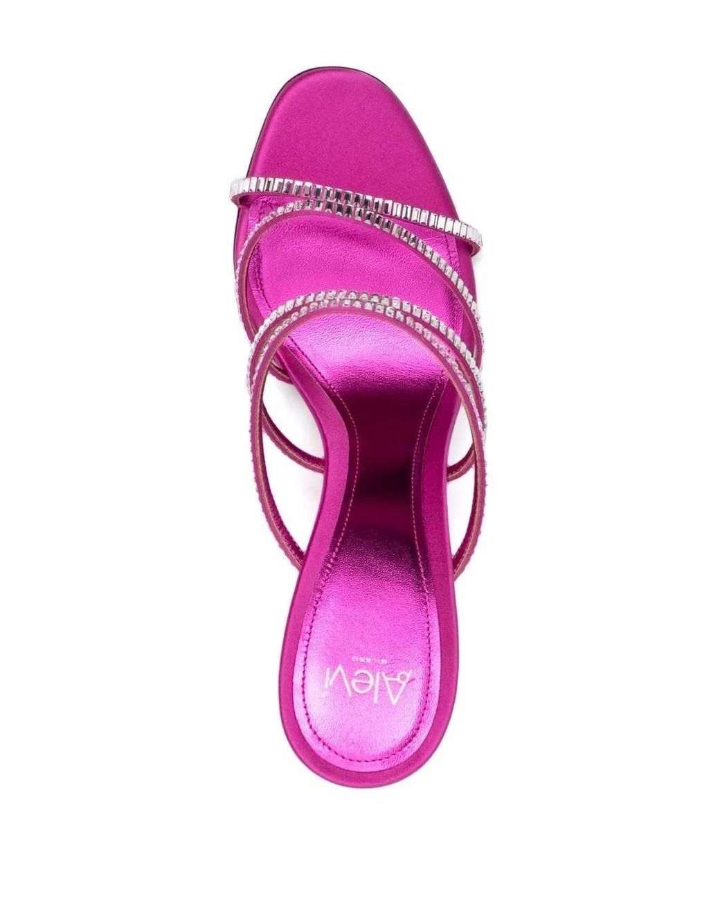 ALEVI Crystal-Embellished Open Toe Sandals in Pink | Lyst UK