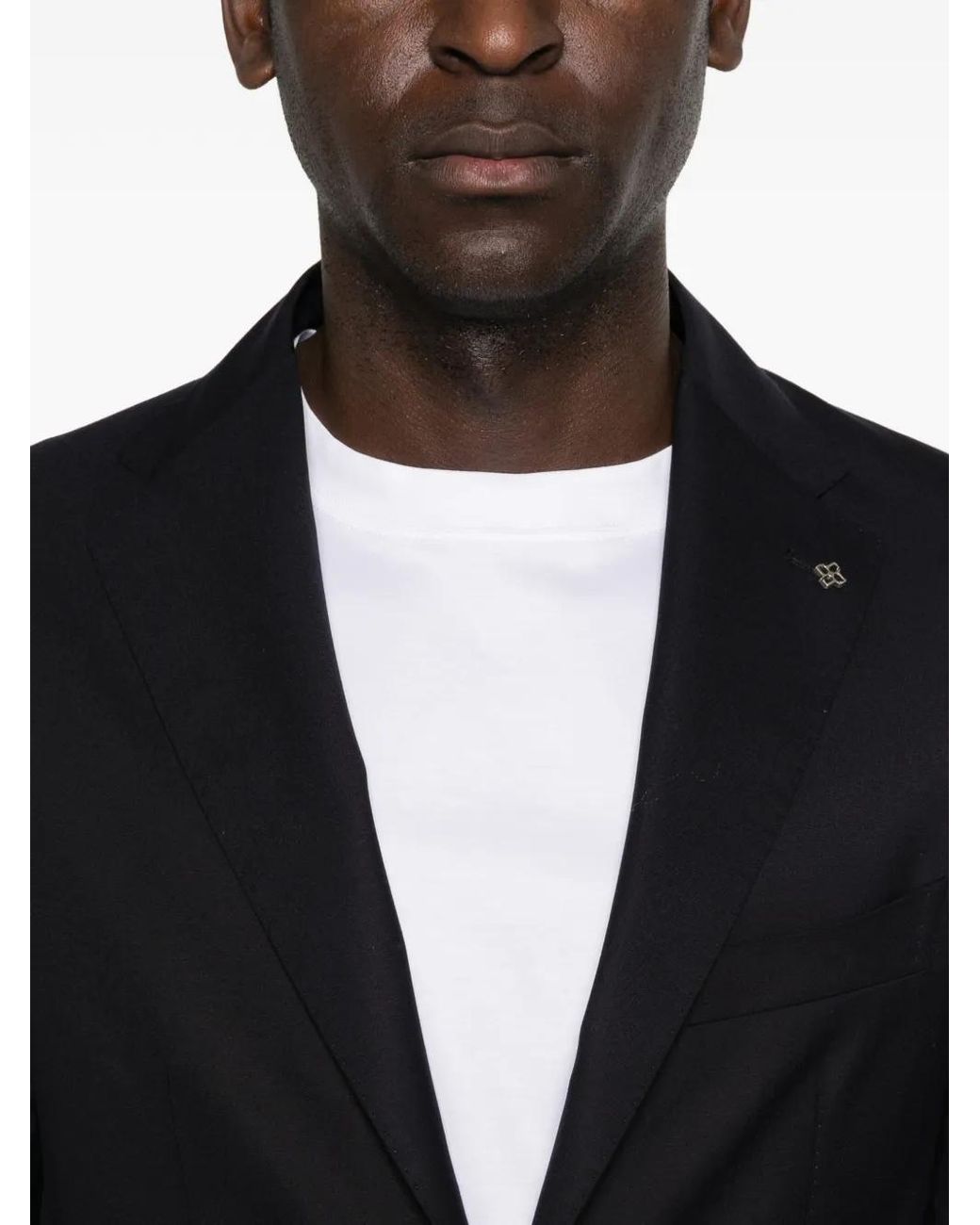 Blazer Con Solapas De Muesca Tagliatore de hombre de color Blue