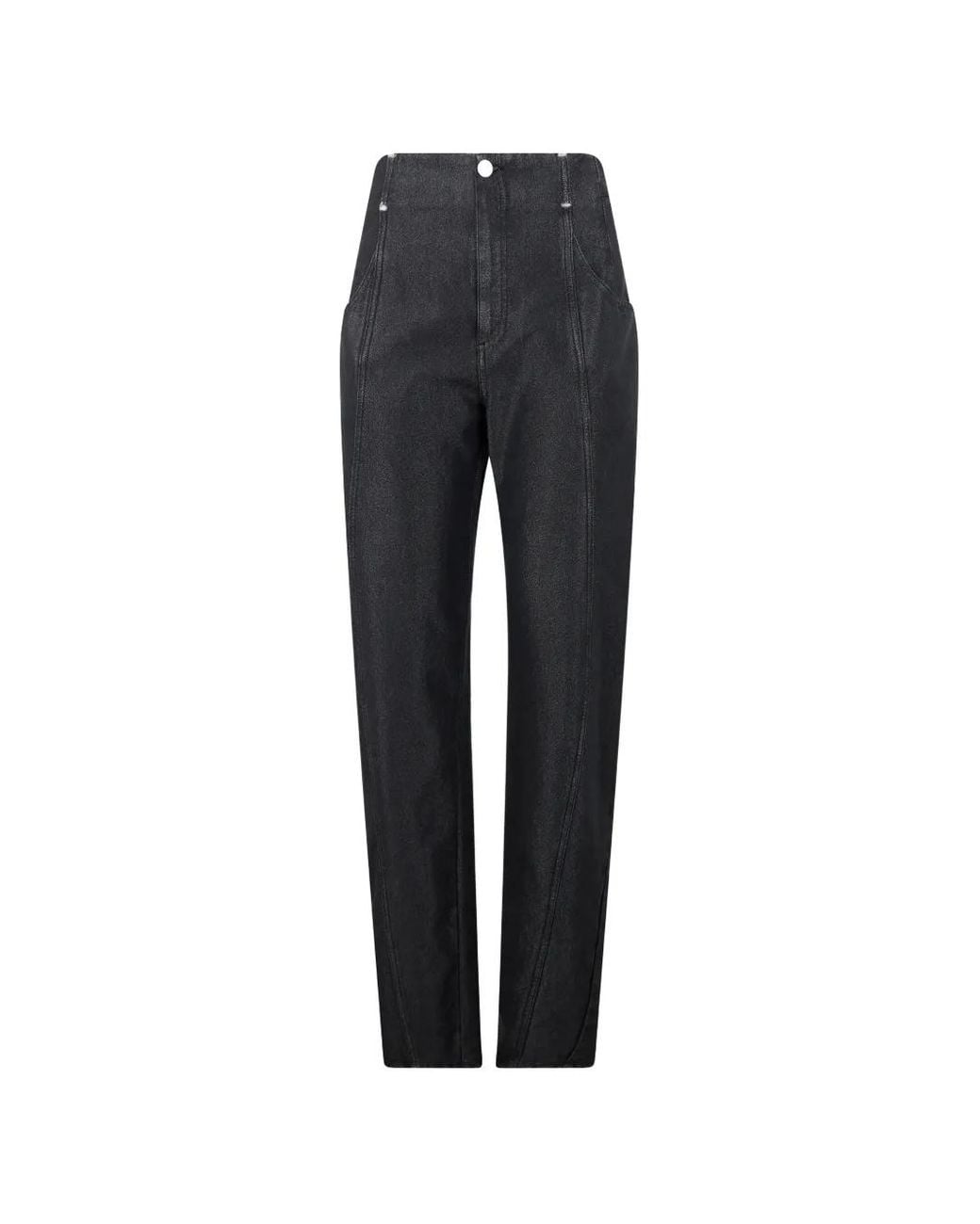 Alberta Ferretti Blue Straight-Leg Panelled Trousers