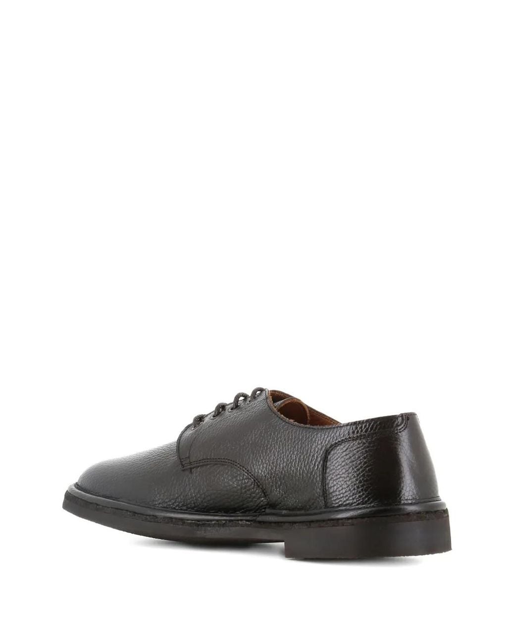 Alexander Hotto Brown Textured Leather Derby Shoes for men