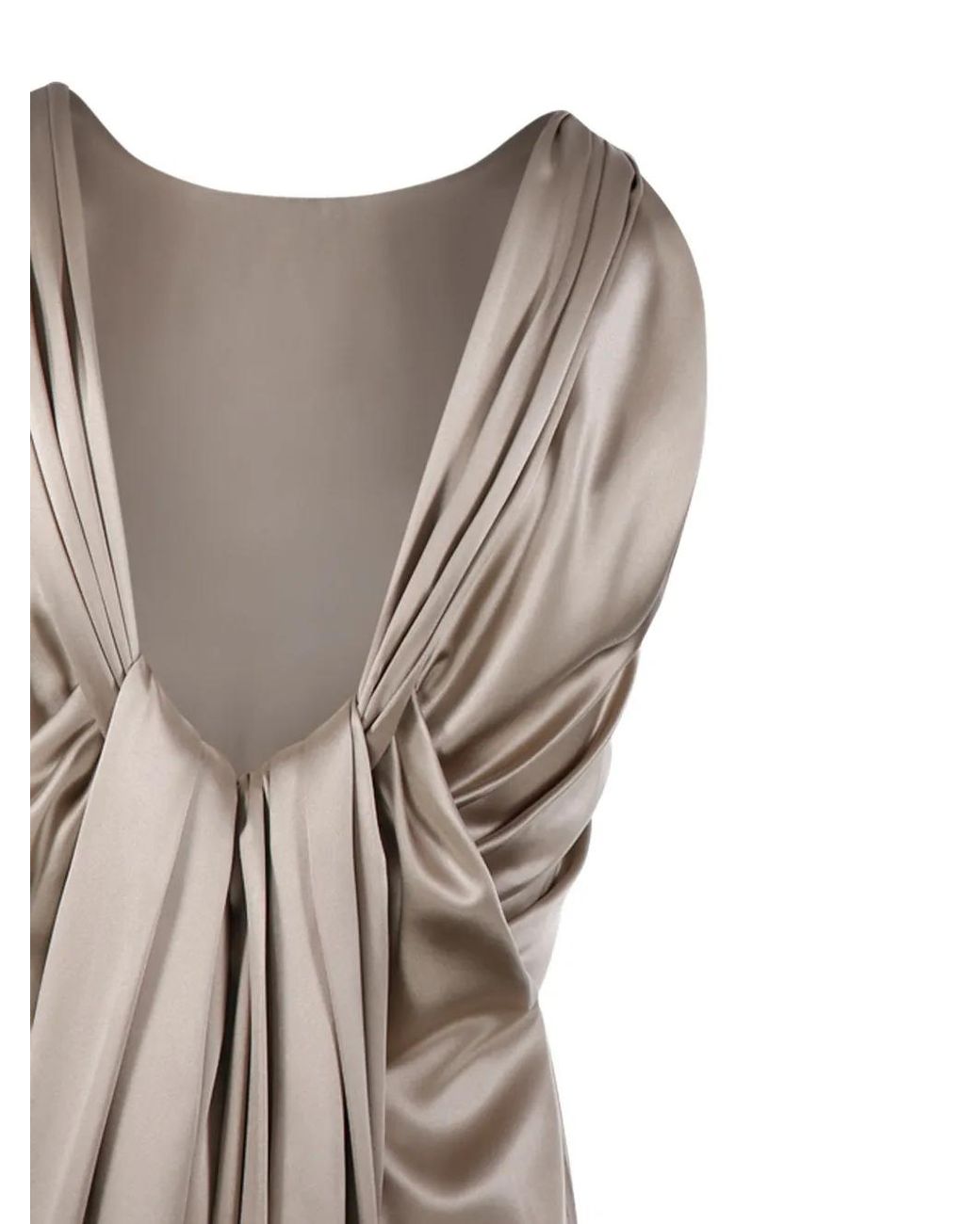 Max Mara White Draped Maxi Dress