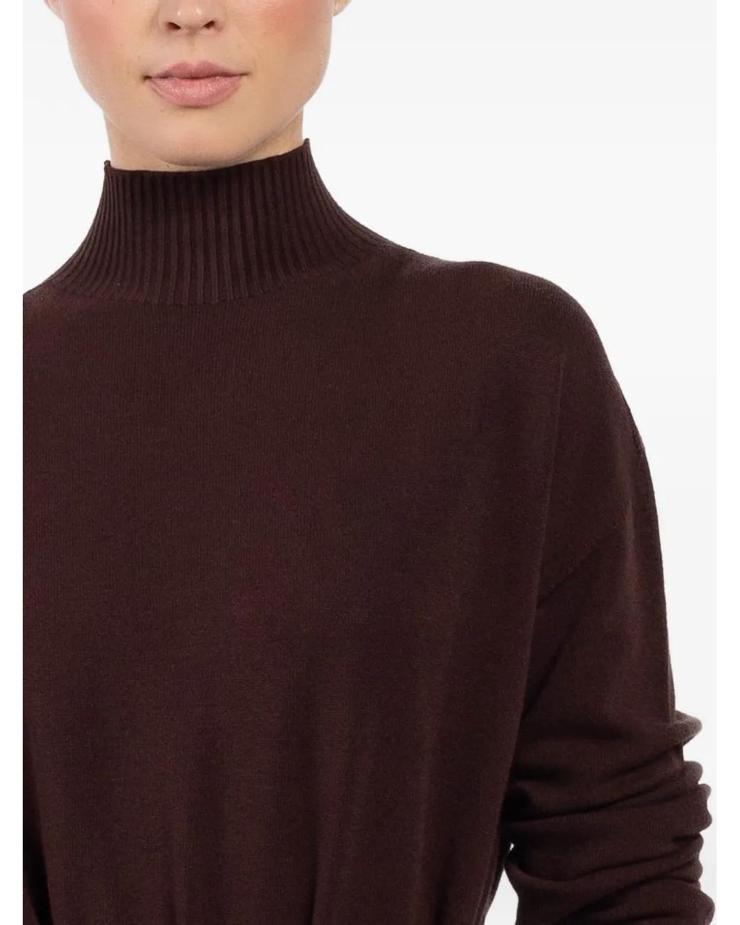 Kontatto Red Roll-Neck Midi Dress