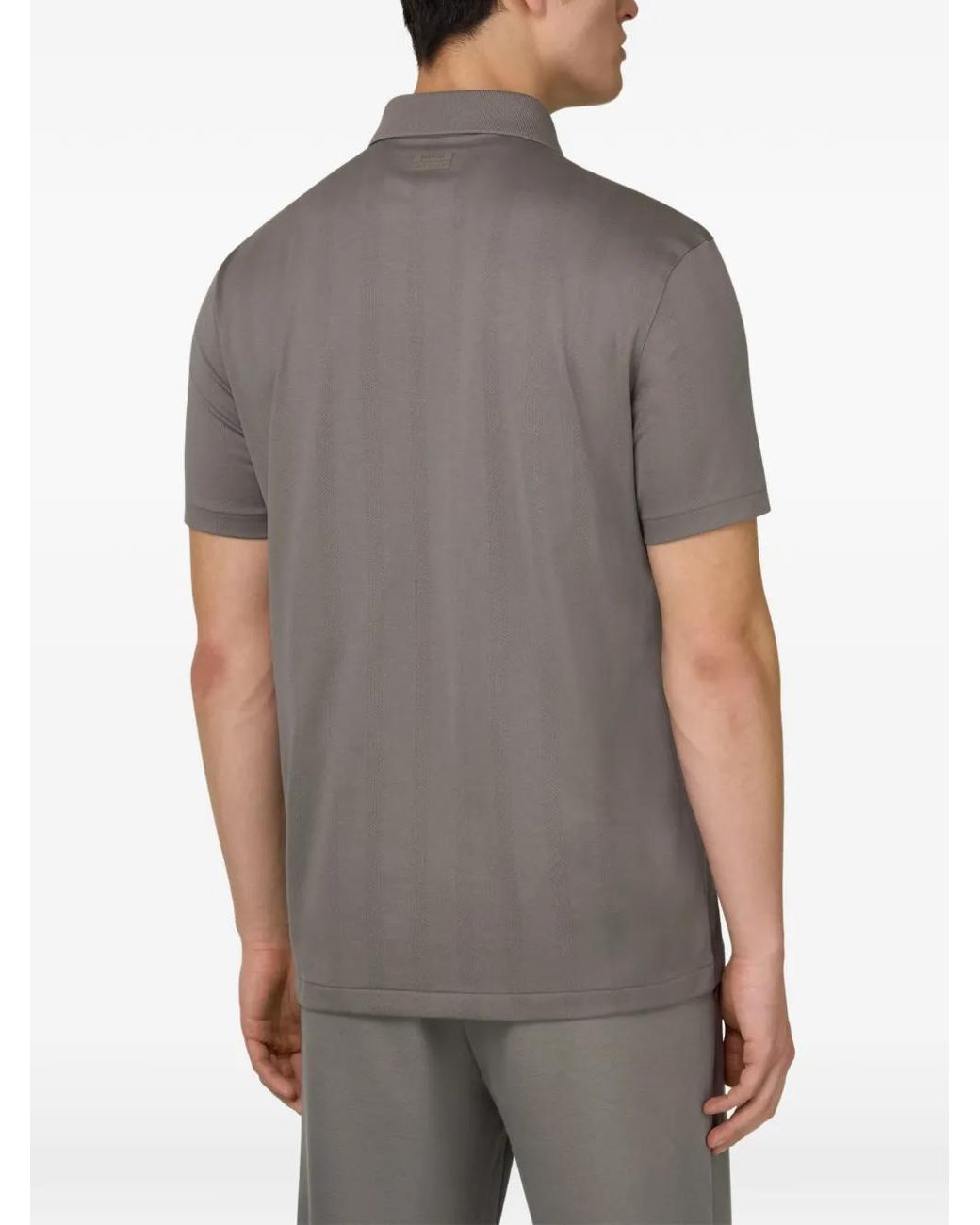 Boggi Gray Jersey Polo Shirt With -Cafè Yarn for men