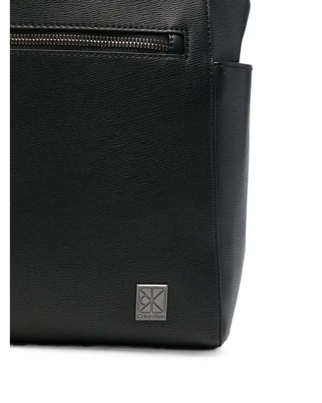 Calvin Klein Black Foldover-Top Backpack for men