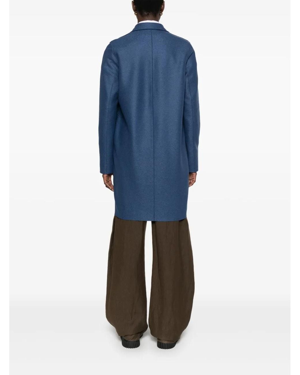 Harris Wharf London Blue Virgin Wool Coat