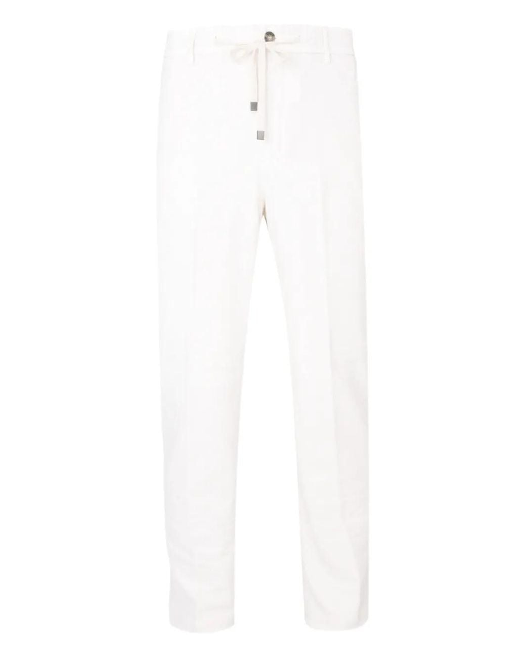 Peserico White Drawstring Trousers for men