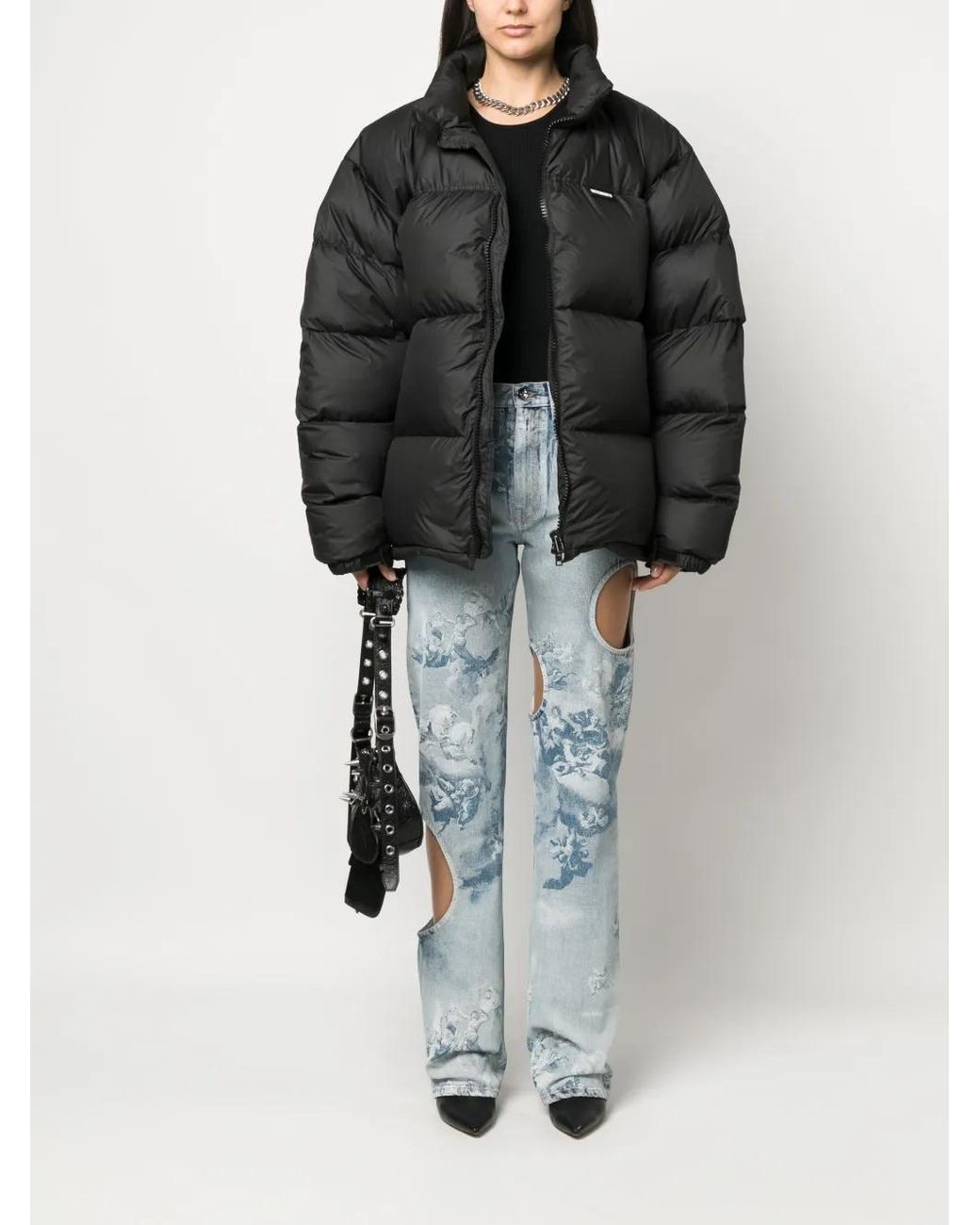 Vetements Black Funnel-Neck Puffer Jacket