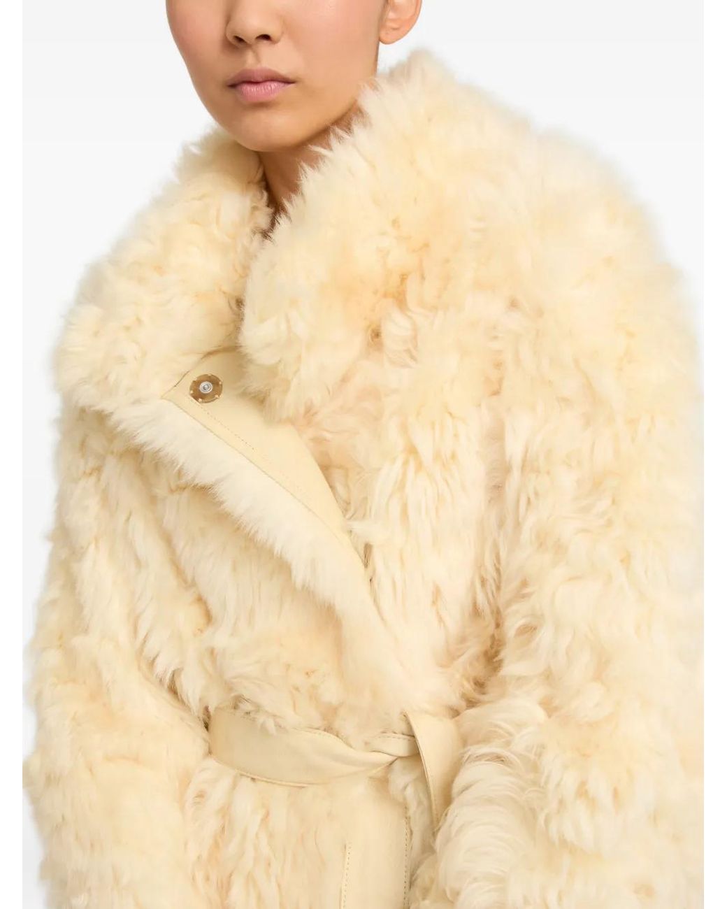 Yves Salomon Natural Reversible Toscana Lambskin Coat