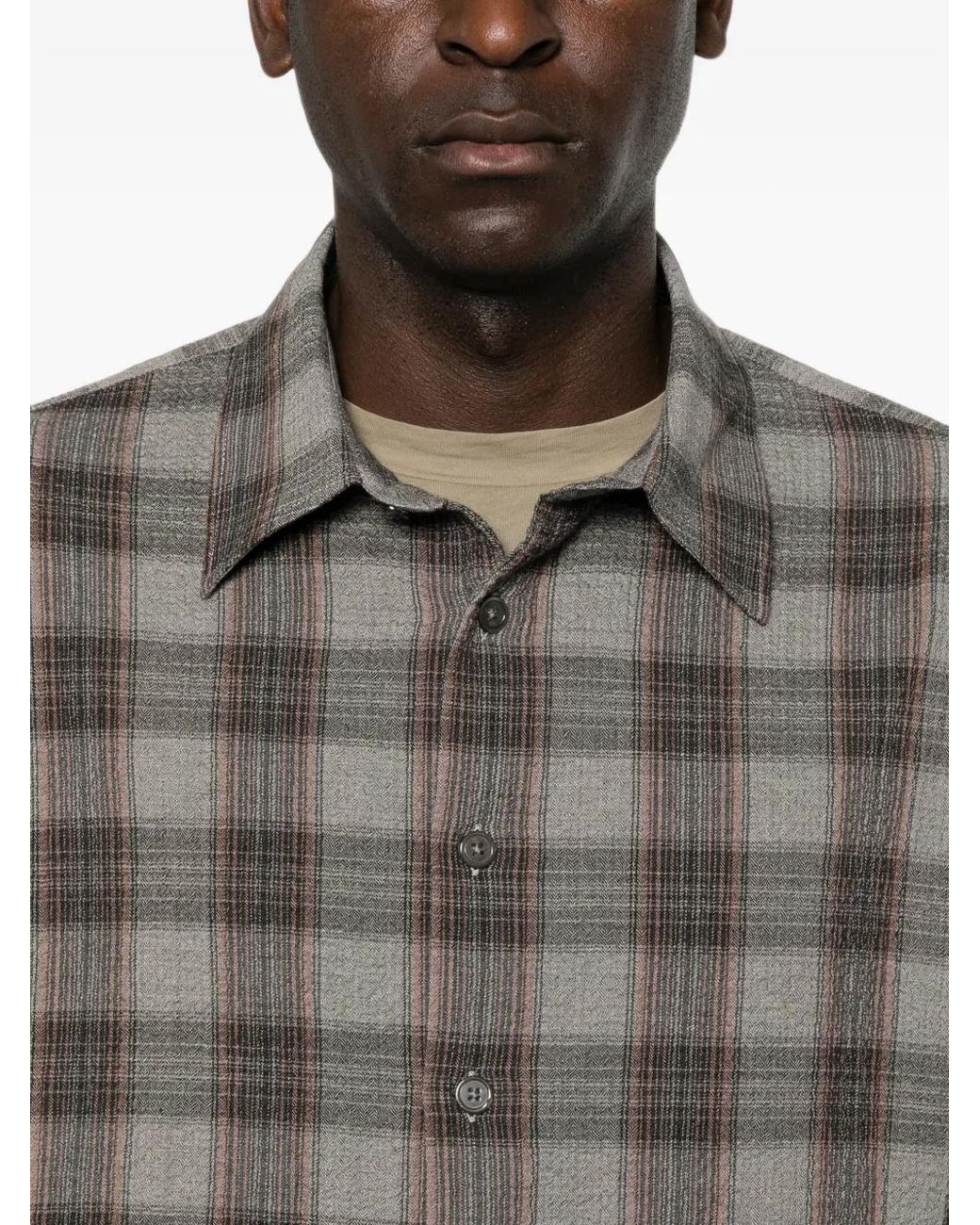 sunflower Gray Studio Checked-Pattern Shirt for men
