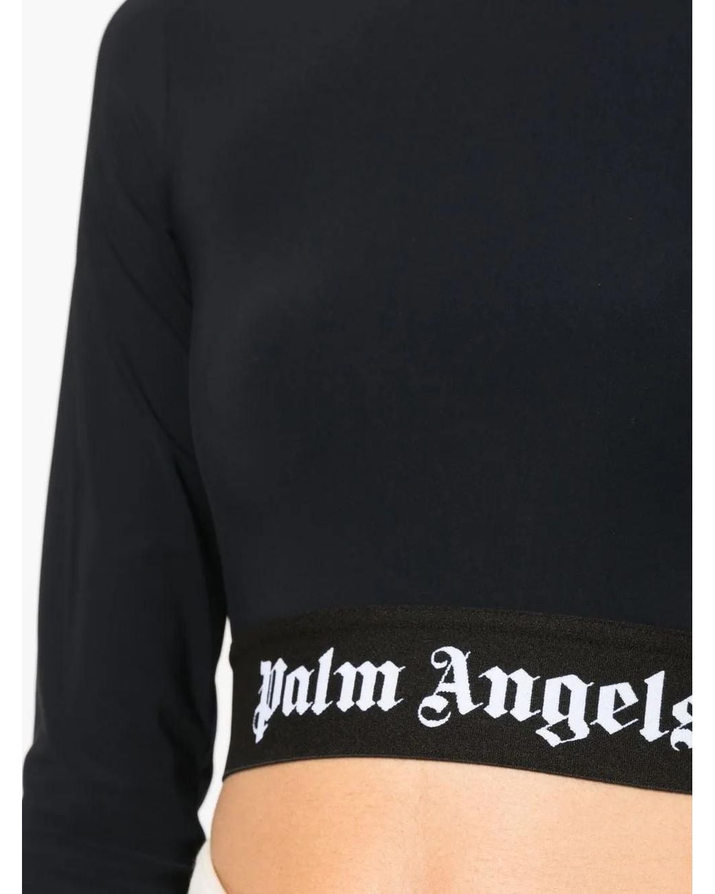 Palm Angels Black Logo Tape Skin Top