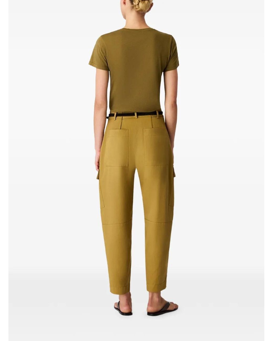 Another Tomorrow Natural Curved Cargo Pants