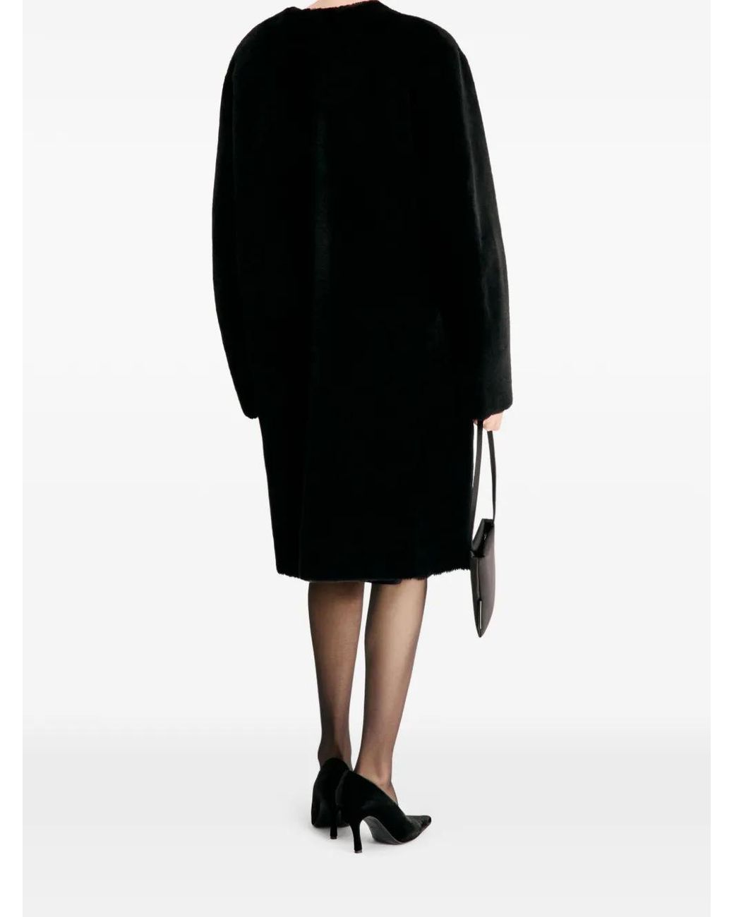 Loulou de Saison Black Elba Shearling Coat