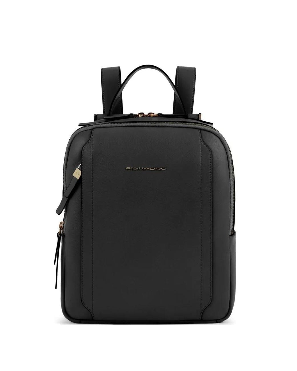 Piquadro Black Ipad Leather Backpack
