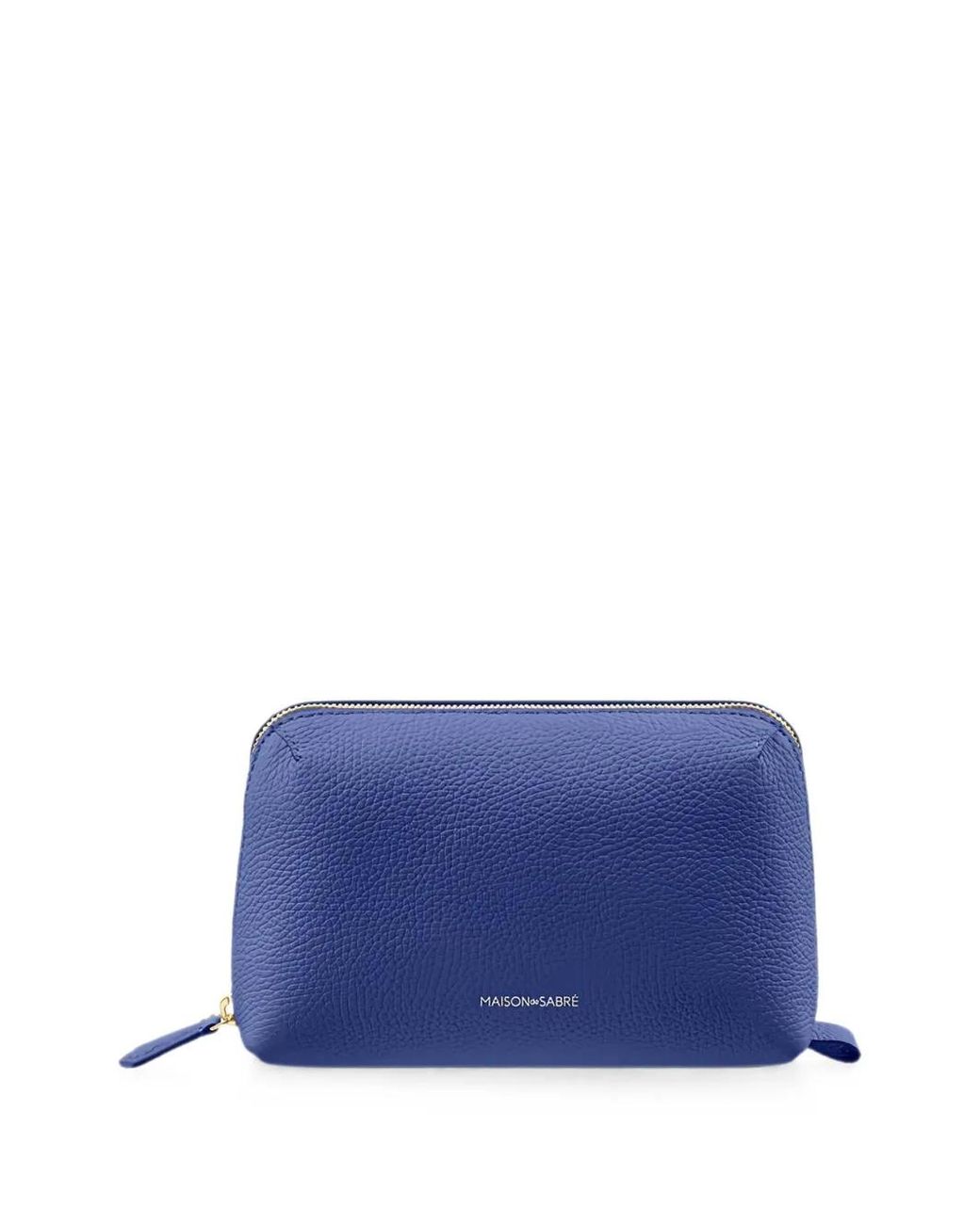 Maison De Sabre Blue The Tech Pouch Pebbled Leather Gadget