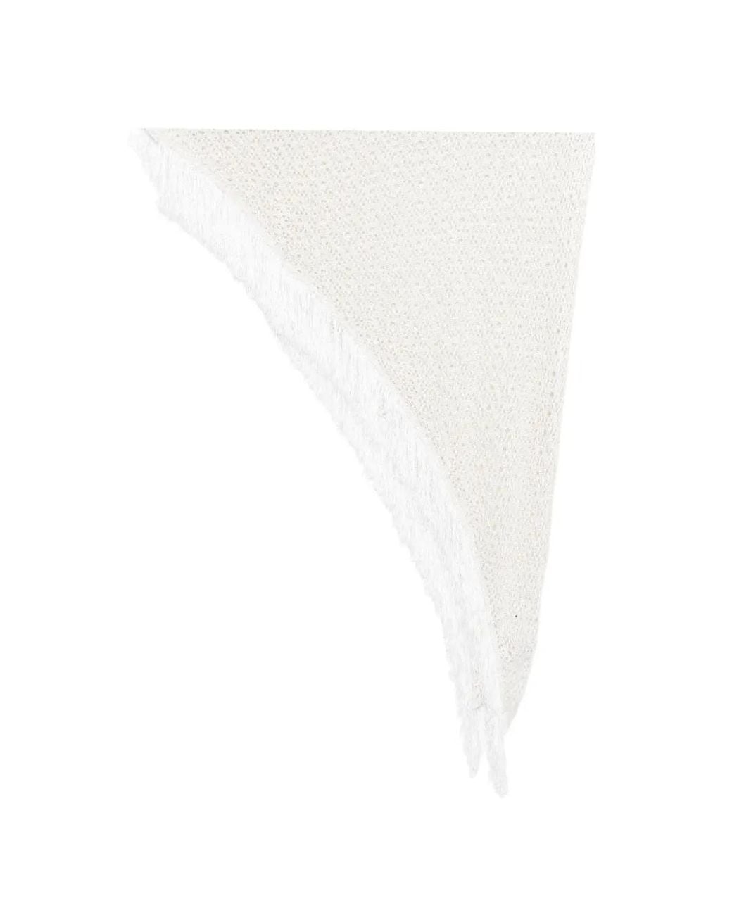 SIMONA CORSELLINI White Fringe-Trimmed Scarf