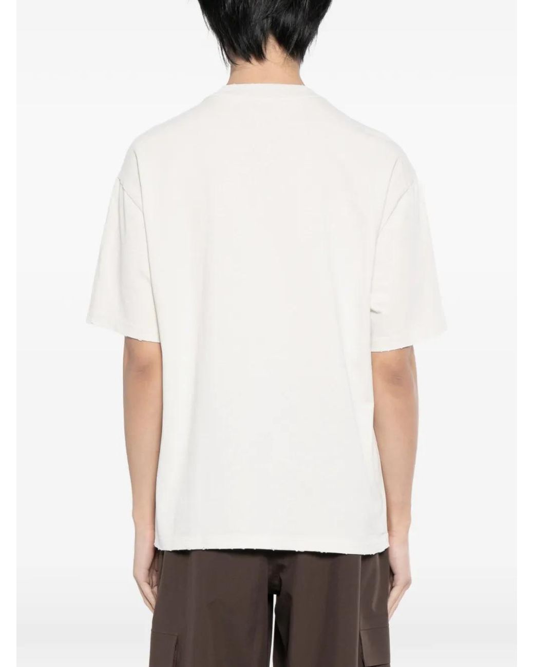 WARMAN White Graphic Print T-Shirt for men