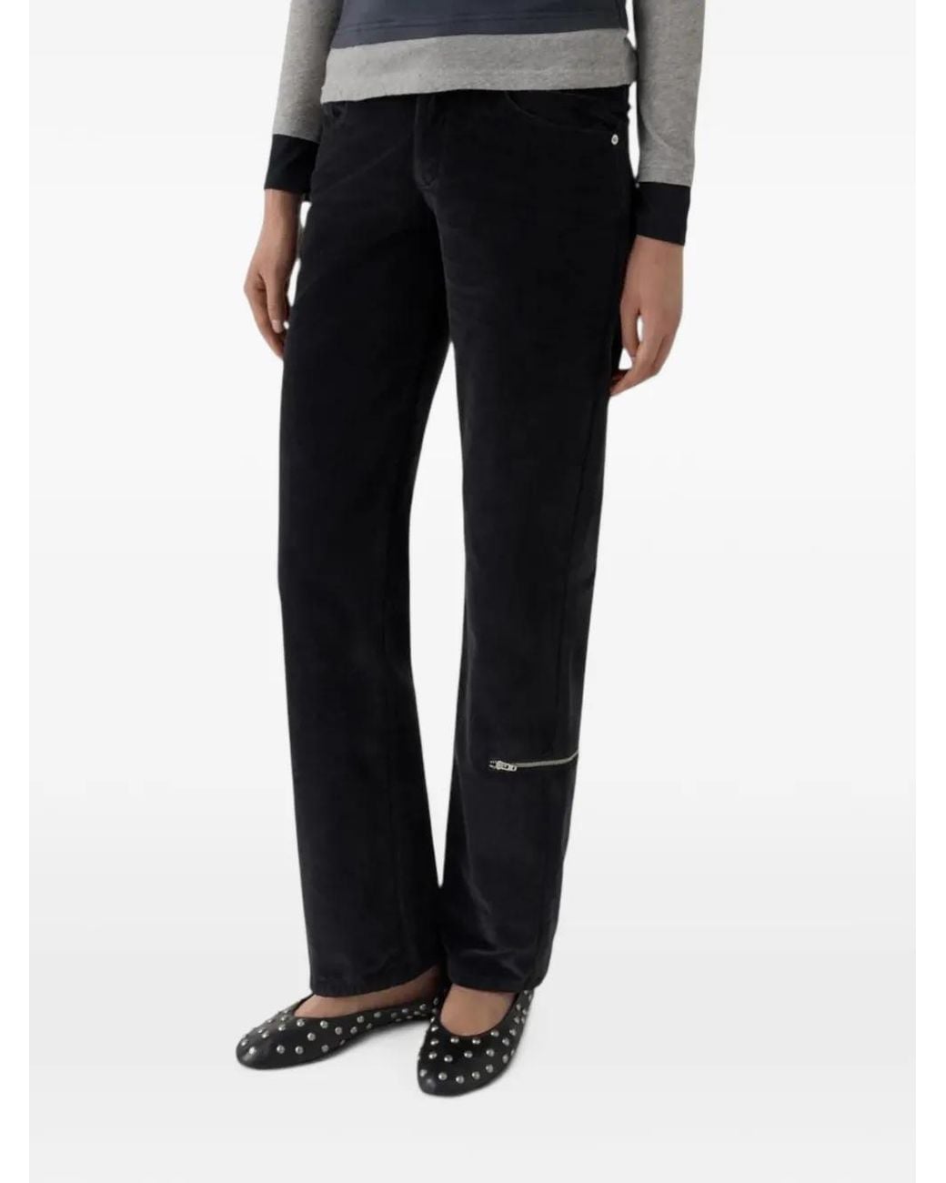 GIMAGUAS Black Ralph Zip-Detail Trousers